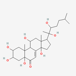 molecular formula C27H44O8 B13397074 17-(2,3-Dihydroxy-6-methylheptan-2-yl)-2,3,5,11,14-pentahydroxy-10,13-dimethyl-1,2,3,4,9,11,12,15,16,17-decahydrocyclopenta[a]phenanthren-6-one 