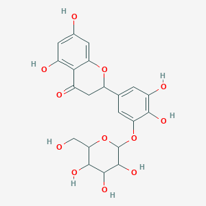 molecular formula C21H22O12 B13397082 2-[3,4-Dihydroxy-5-[3,4,5-trihydroxy-6-(hydroxymethyl)oxan-2-yl]oxyphenyl]-5,7-dihydroxy-2,3-dihydrochromen-4-one 