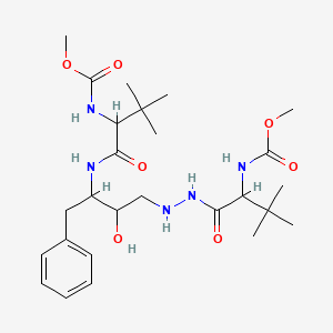 molecular formula C26H43N5O7 B13397252 methyl N-[1-[2-[2-hydroxy-3-[[2-(methoxycarbonylamino)-3,3-dimethylbutanoyl]amino]-4-phenylbutyl]hydrazinyl]-3,3-dimethyl-1-oxobutan-2-yl]carbamate 