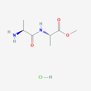 molecular formula C7H15ClN2O3 B1339726 (S)-Methyl 2-((S)-2-aminopropanamido)propanoate hydrochloride CAS No. 41036-19-5
