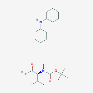 molecular formula C23H44N2O4 B1339734 N-cyclohexylcyclohexanamine;(2S)-3-methyl-2-[methyl-[(2-methylpropan-2-yl)oxycarbonyl]amino]butanoic acid CAS No. 35761-42-3