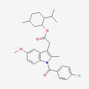 molecular formula C29H34ClNO4 B13397366 (1R,2S,5R)-5-methyl-2-(propan-2-yl)cyclohexyl 2-[1-(4-chlorobenzoyl)-5-methoxy-2-methyl-1H-indol-3-yl]acetate 