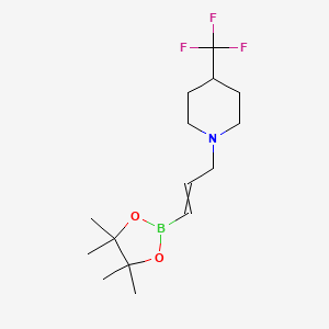 molecular formula C15H25BF3NO2 B13397374 1-[3-(4,4,5,5-Tetramethyl-1,3,2-dioxaborolan-2-yl)prop-2-enyl]-4-(trifluoromethyl)piperidine 