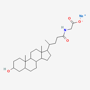 molecular formula C26H42NNaO4 B13397377 sodium;2-[4-(3-hydroxy-10,13-dimethyl-2,3,4,5,6,7,8,9,11,12,14,15,16,17-tetradecahydro-1H-cyclopenta[a]phenanthren-17-yl)pentanoylamino]acetate 