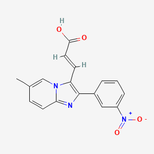 molecular formula C17H13N3O4 B13397448 3-[6-Methyl-2-(3-nitrophenyl)imidazo[1,2-a]pyridin-3-yl]acrylic acid 