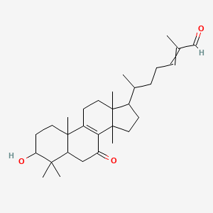 molecular formula C30H46O3 B13397513 6-(3-Hydroxy-4,4,10,13,14-pentamethyl-7-oxo-1,2,3,5,6,11,12,15,16,17-decahydrocyclopenta[a]phenanthren-17-yl)-2-methylhept-2-enal 