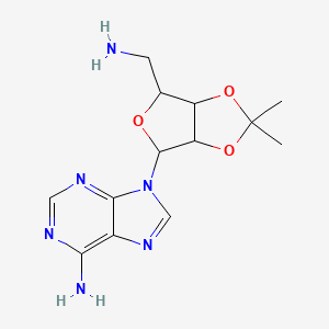 molecular formula C13H18N6O3 B13397542 9-[6-(aminomethyl)-2,2-dimethyl-3a,4,6,6a-tetrahydrofuro[3,4-d][1,3]dioxol-4-yl]purin-6-amine 