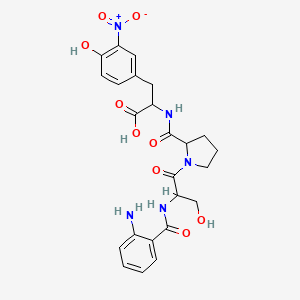 molecular formula C24H27N5O9 B13397547 H-2Abz-DL-Ser-DL-Pro-DL-Tyr(3-NO2)-OH 