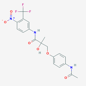 molecular formula C19H18F3N3O6 B13397560 3-(4-acetamidophenoxy)-2-hydroxy-2-methyl-N-[4-nitro-3-(trifluoromethyl)phenyl]propanamide 