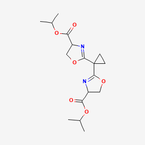 molecular formula C17H24N2O6 B13397579 diisopropyl 2,2'-(cyclopropane-1,1-diyl)(4S,4'S)-bis(4,5-dihydrooxazole-4-carboxylate) 