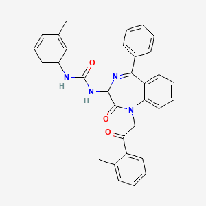molecular formula C32H28N4O3 B13397615 1-(3-methylphenyl)-3-[(3R)-1-[2-(2-methylphenyl)-2-oxoethyl]-2-oxo-5-phenyl-3H-1,4-benzodiazepin-3-yl]urea 