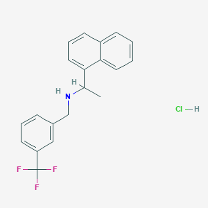 molecular formula C20H19ClF3N B13397633 1-naphthalen-1-yl-N-[[3-(trifluoromethyl)phenyl]methyl]ethanamine;hydrochloride 