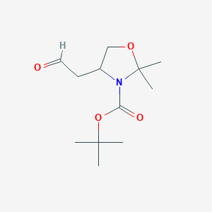 molecular formula C12H21NO4 B13397684 2,2-Dimethyl-4-(2-oxoethyl)-3-oxazolidinecarboxylic acid tert-butyl ester 
