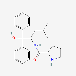 molecular formula C23H30N2O2 B13397721 (S)-N-[(S)-1-Hydroxy-4-methyl-1,1-diphenyl-2-pentyl]pyrrolidine-2-carboxamide 