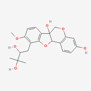 molecular formula C21H24O7 B13397727 10-(2,3-Dihydroxy-3-methylbutyl)-9-methoxy-6,11a-dihydro-[1]benzofuro[3,2-c]chromene-3,6a-diol 