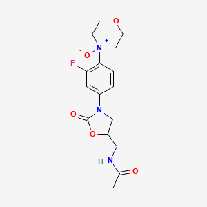 molecular formula C16H20FN3O5 B13397754 N-[[3-[3-fluoro-4-(4-oxidomorpholin-4-ium-4-yl)phenyl]-2-oxo-1,3-oxazolidin-5-yl]methyl]acetamide 