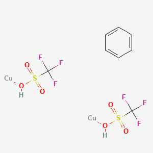 molecular formula C8H8Cu2F6O6S2 B13397762 benzene;copper;trifluoromethanesulfonic acid 