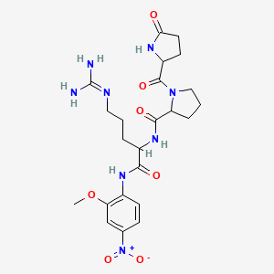 molecular formula C23H32N8O7 B13397776 pGlu-Pro-Arg-MNA 