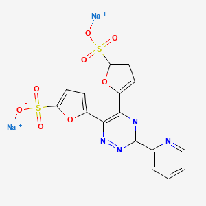 molecular formula C16H8N4Na2O8S2 B13397833 disodium;5-[3-pyridin-2-yl-6-(5-sulfonatofuran-2-yl)-1,2,4-triazin-5-yl]furan-2-sulfonate 