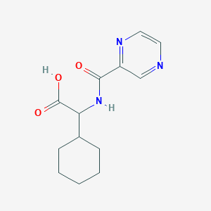molecular formula C13H17N3O3 B13397894 2-Cyclohexyl-2-(pyrazine-2-carbonylamino)acetic acid 