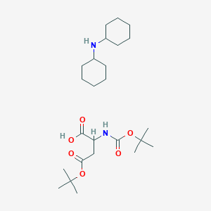 molecular formula C25H46N2O6 B13398048 4-tert-Butyl N-[(tert-butoxy)carbonyl]-L-aspartate dicyclohexylamine salt 