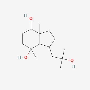 molecular formula C15H28O3 B13398101 3-(2-Hydroxy-2-methylpropyl)-4,7a-dimethyl-2,3,3a,5,6,7-hexahydro-1H-indene-4,7-diol 