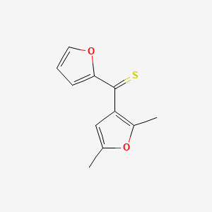 molecular formula C11H10O2S B13398111 Furan, 2,5-dimethyl-3-(thiofuroyl)- CAS No. 101833-04-9