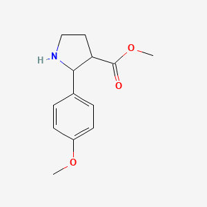 molecular formula C13H17NO3 B13398160 Methyl 2-(4-methoxyphenyl)pyrrolidine-3-carboxylate 