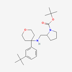 molecular formula C25H40N2O3 B13398215 Tert-butyl 2-[[[4-(3-tert-butylphenyl)oxan-4-yl]amino]methyl]pyrrolidine-1-carboxylate 