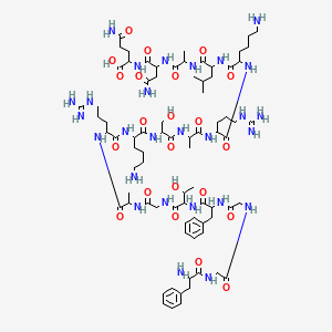 molecular formula C79H129N27O22 B13398230 H-DL-Phe-Gly-Gly-DL-Phe-DL-xiThr-Gly-DL-Ala-DL-Arg-DL-Lys-DL-Ser-DL-Ala-DL-Arg-DL-Lys-DL-Leu-DL-Ala-DL-Asn-DL-Gln-OH 