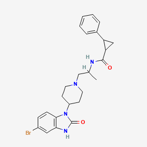 molecular formula C25H29BrN4O2 B13398306 N-[1-[4-(5-bromo-2-oxo-3H-benzimidazol-1-yl)piperidin-1-yl]propan-2-yl]-2-phenylcyclopropane-1-carboxamide 