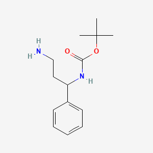 molecular formula C14H22N2O2 B13398354 tert-Butyl (3-Amino-1-phenylpropyl)carbamate 
