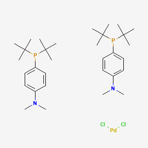 molecular formula C32H56Cl2N2P2Pd B1339841 Bis(di-tert-butyl(4-dimethylaminophenyl)phosphine)dichloropalladium(II) CAS No. 887919-35-9