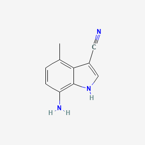 molecular formula C10H9N3 B1339844 7-amino-4-methyl-1H-indole-3-carbonitrile CAS No. 289483-87-0