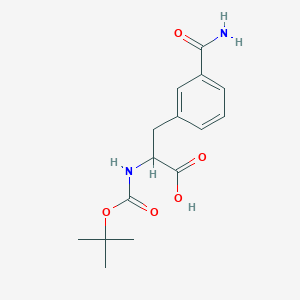 molecular formula C15H20N2O5 B13398519 (2S)-2-{[(tert-butoxy)carbonyl]amino}-3-(3-carbamoylphenyl)propanoic acid 