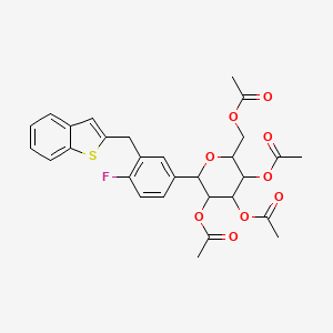 molecular formula C29H29FO9S B13398544 (1S)-1,5-anhydro-1-c-(3-(benzo(b)thien-2-ylmethyl)-4-fluorophenyl)-d-glucitol2,3,4,6-tetraacetate 