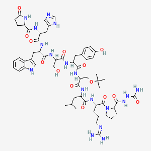 molecular formula C59H84N18O14 B13398553 H-DL-Pyr-DL-His-DL-Trp-DL-Ser-DL-Tyr-DL-Ser(tBu)-DL-Leu-DL-Arg-DL-Pro-NHNHCONH2 