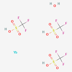 molecular formula C3H5F9O10S3Yb B13398564 ytterbium (III) trifluoromethanesulfonate n-hydrate 