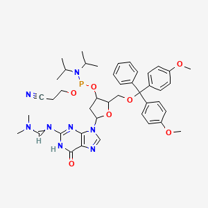 molecular formula C43H53N8O7P B13398651 DMT-dG(dmf) Phosphoramidite 