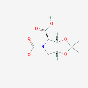 molecular formula C13H21NO6 B1339867 (3aS,4S,6aR)-5-(tert-butoxycarbonyl)-2,2-dimethyltetrahydro-3aH-[1,3]dioxolo[4,5-c]pyrrole-4-carboxylic acid CAS No. 127910-62-7