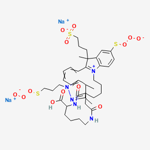 molecular formula C40H55N5Na2O13S3 B13398683 disodium;3-[(2E,4E,6E)-20-carboxy-10,11,35-trimethyl-32-oxidoperoxysulfanyl-8-(3-oxidoperoxysulfanylpropyl)-14,22-dioxo-8,9,15,21-tetraza-28-azoniatetracyclo[26.7.0.07,11.029,34]pentatriaconta-1(28),2,4,6,9,29(34),30,32-octaen-35-yl]propane-1-sulfonate 