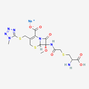 molecular formula C16H20N7NaO7S3 B13398698 sodium (6R,7S)-7-[[2-(2-amino-2-carboxy-ethyl)sulfanylacetyl]amino]-7-methoxy-3-[(1-methyltetrazol-5-yl)sulfanylmethyl]-8-oxo-5-thia-1-azabicyclo[4.2.0]oct-2-ene-2-carboxylate 