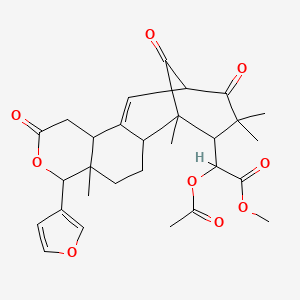 molecular formula C29H34O9 B13398707 Methyl 2-acetyloxy-2-[6-(furan-3-yl)-1,5,15,15-tetramethyl-8,14,17-trioxo-7-oxatetracyclo[11.3.1.02,11.05,10]heptadec-11-en-16-yl]acetate 