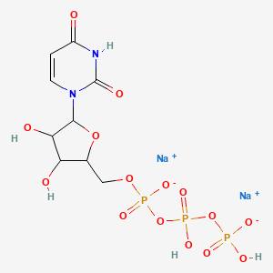 molecular formula C9H13N2Na2O15P3 B13398708 Disodium;[[[(2R,3S,4R,5R)-5-(2,4-dioxopyrimidin-1-yl)-3,4-dihydroxyoxolan-2-yl]methoxy-oxidophosphoryl]oxy-hydroxyphosphoryl] hydrogen phosphate 