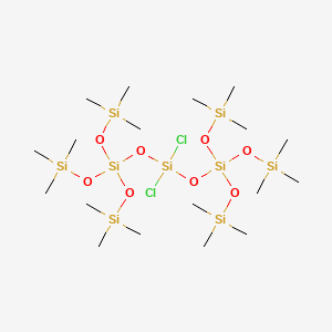 molecular formula C18H54Cl2O8Si9 B13398713 Bis(tris(trimethylsiloxy)siloxy)dichlorosilane 