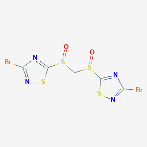 molecular formula C5H2Br2N4O2S4 B13398733 Bis(3-bromo-1,2,4-thiadiazol-5-ylsulfinyl)methane 