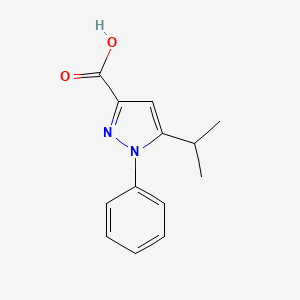molecular formula C13H14N2O2 B1339876 1-phenyl-5-(propan-2-yl)-1H-pyrazole-3-carboxylic acid CAS No. 3191-87-5