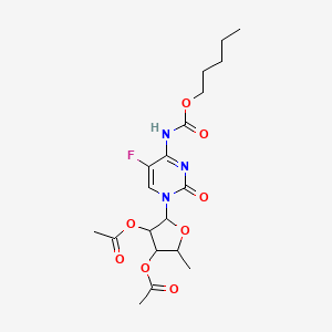 molecular formula C19H26FN3O8 B13398832 5\'-Deoxy-5-fluoro-N-[(pentyloxy)carbonyl]cytidine 2\',3\'-diacetate 