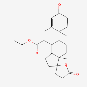 molecular formula C26H36O5 B13398835 Propan-2-yl 10,13-dimethyl-3,5'-dioxo-1,2,3,6,7,8,9,10,11,12,13,14,15,16-tetradecahydrospiro[cyclopenta[a]phenanthrene-17,2'-oxolane]-7-carboxylate 