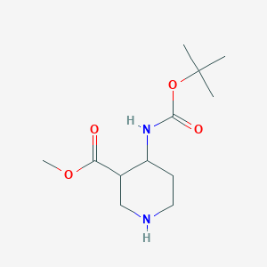 molecular formula C12H22N2O4 B13398842 cis-Methyl 4-((tert-butoxycarbonyl)amino)piperidine-3-carboxylate 